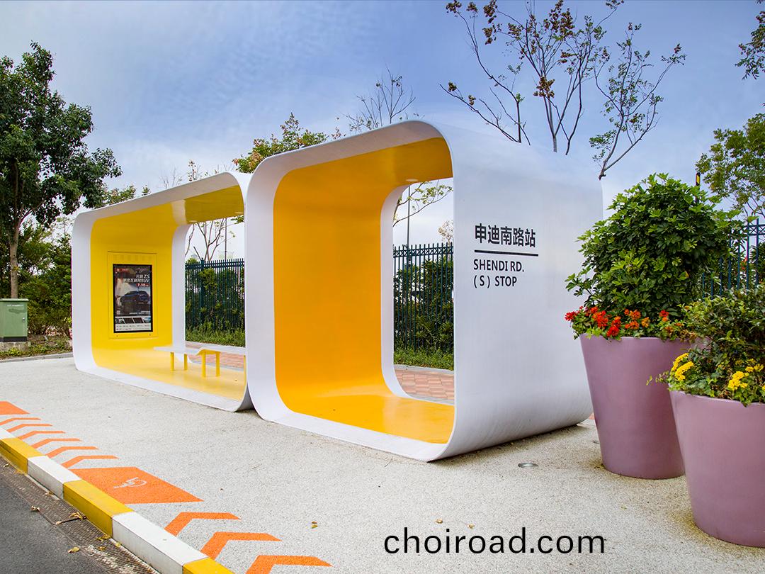 上海迪(di)士(shi)尼公交(jiao)站檯(tai)膠(jiao)粘石(shi)透水(shui)混凝(ning)土(tu)路麵(mian)