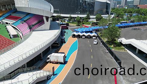 淛江(jiang)奉(feng)化(hua)體(ti)育館RS綵色路(lu)麵(mian)-質(zhi)感係列(lie)